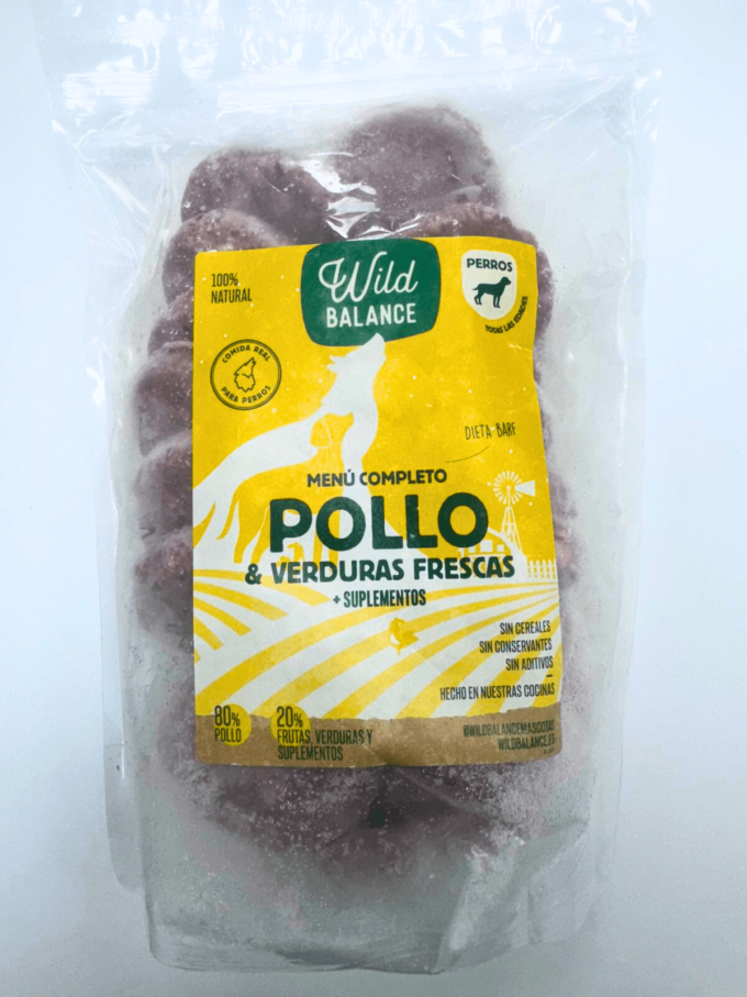 Menu Barf de Pollo en porciones