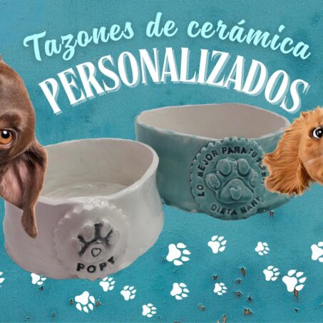 Comederos de barro personalizados para perro