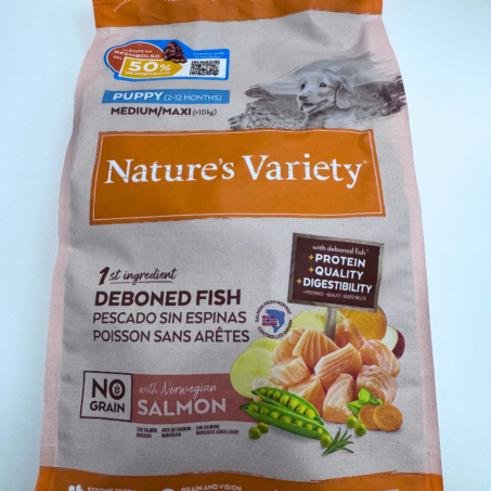 Nature´s Variety Puppy Med/Maxi No grano Salmon