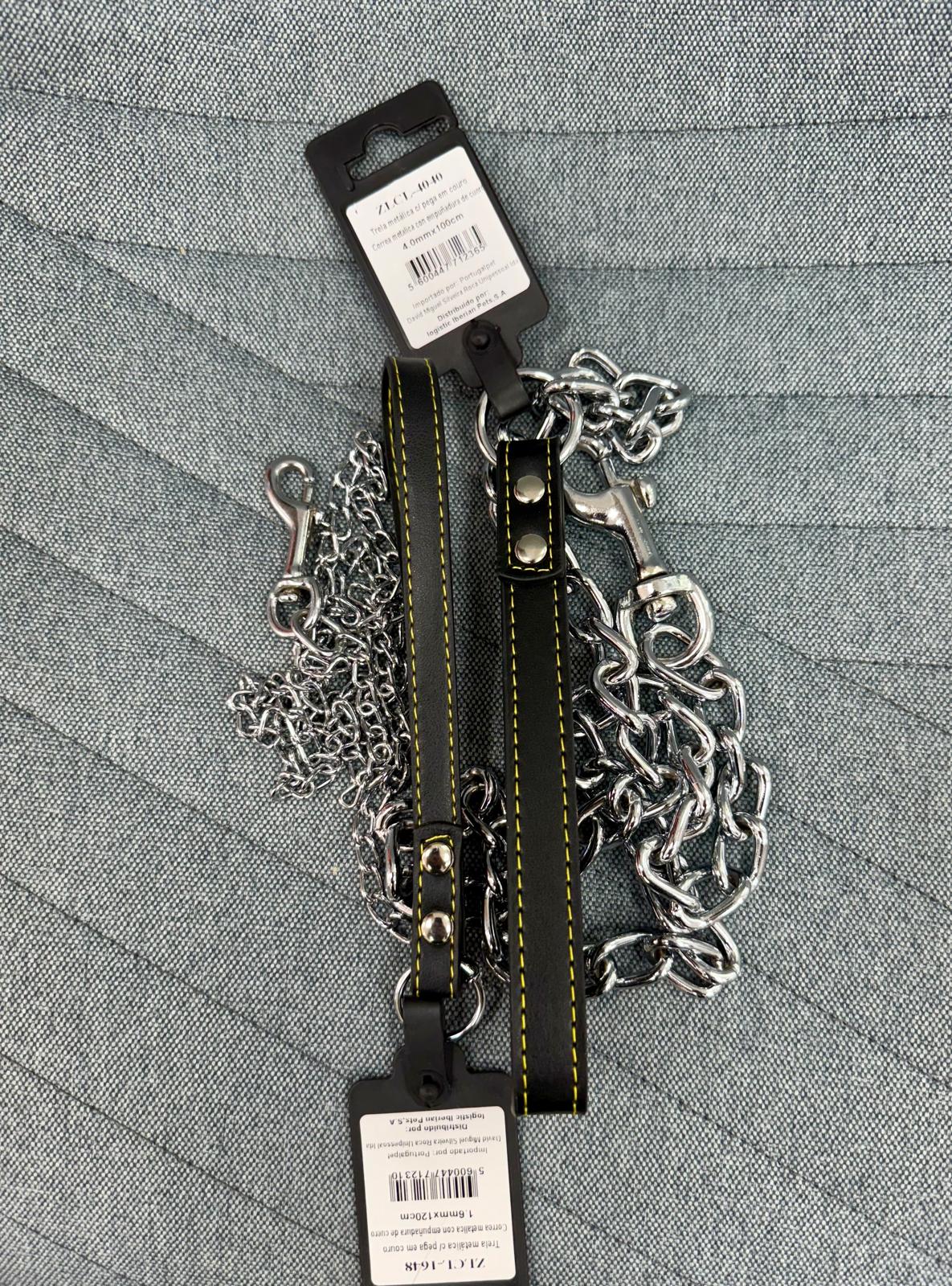 CORREA METAL EMPUÑADURA DE CUERO